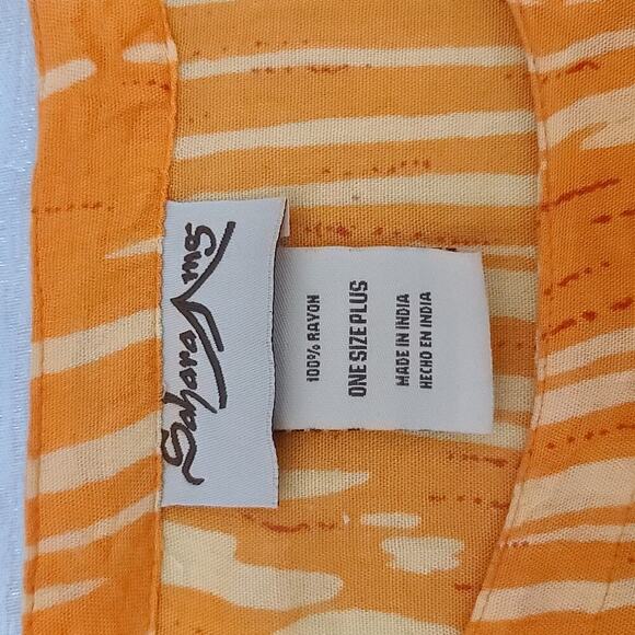 Sahara Vintage kaftan women's one Size Plus Muu Muu House dress orange Dopamine - Picture 6 of 8